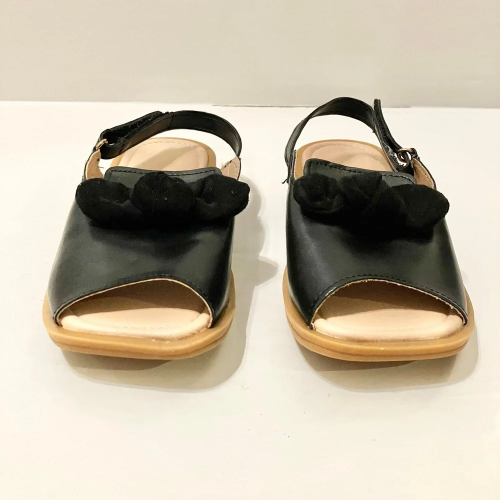 Girls Bowknot Sandals Flat Slingback Toddler Shoes Sz 28 (US 10.5)